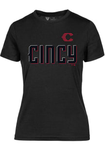 Levelwear Cincinnati Reds Womens Black Maddox City Connect Short Sleeve T-Shirt