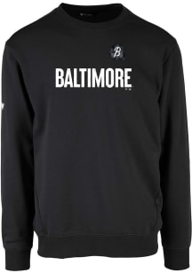 Levelwear Baltimore Orioles Mens Black ZANE Core Logo City Connect Long Sleeve Crew Sweatshirt