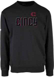 Levelwear Cincinnati Reds Mens Black ZANE Core Logo City Connect Long Sleeve Crew Sweatshirt
