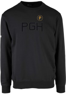 Levelwear Pittsburgh Pirates Mens Black ZANE Core Logo City Connect Long Sleeve Crew Sweatshirt