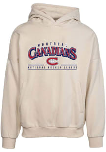 Levelwear Montreal Canadiens Mens Tan Contact Vintage Spellout Long Sleeve Hoodie