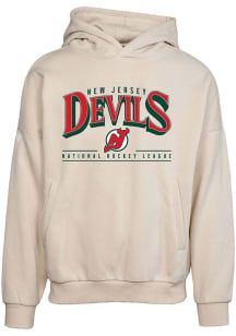 Levelwear New Jersey Devils Mens Tan Contact Vintage Spellout Long Sleeve Hoodie