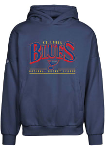 Levelwear St Louis Blues Mens Navy Blue Contact Vintage Spellout Long Sleeve Hoodie