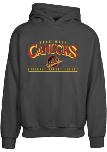 Levelwear Vancouver Canucks Mens Black Contact Vintage Spellout Long Sleeve Hoodie