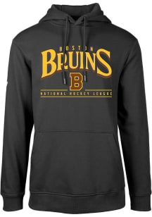 Levelwear Boston Bruins Mens Black Podium Vintage Spellout Long Sleeve Hoodie