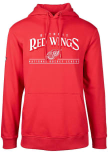 Levelwear Detroit Red Wings Mens Red Podium Vintage Spellout Long Sleeve Hoodie