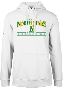 Levelwear Minnesota North Stars Mens White Podium Vintage Spellout Long Sleeve Hoodie