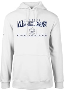 Levelwear Toronto Maple Leafs Mens White Podium Vintage Spellout Long Sleeve Hoodie