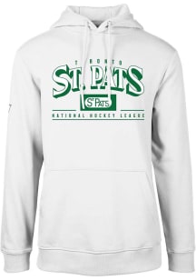 Levelwear Toronto St. Pats Mens White Podium Vintage Spellout Long Sleeve Hoodie