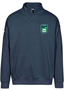 Levelwear Hartford Whalers Mens Navy Blue Murray Retro Patch Long Sleeve 1/4 Zip Pullover