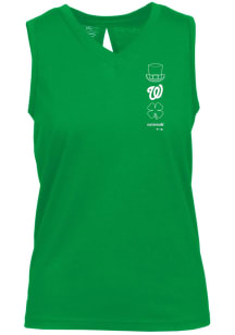 Levelwear Washington Nationals Womens Green Paisley Clover Tank Top
