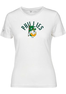 Levelwear Philadelphia Phillies Womens White Maddox Clover Short Sleeve T-Shirt