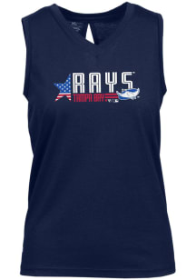 Levelwear Tampa Bay Rays Womens Navy Blue Paisley Americana Tank Top
