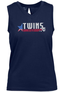 Levelwear Minnesota Twins Womens Navy Blue Paisley Americana Tank Top