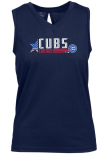 Levelwear Chicago Cubs Womens Navy Blue Paisley Americana Tank Top