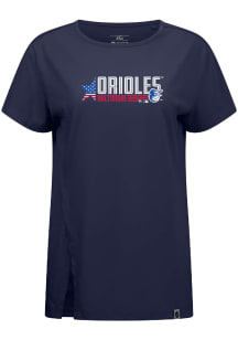 Levelwear Baltimore Orioles Womens Navy Blue Influx Americana Short Sleeve T-Shirt