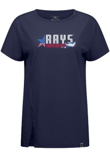 Levelwear Tampa Bay Rays Womens Navy Blue Influx Americana Short Sleeve T-Shirt