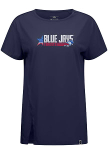 Levelwear Toronto Blue Jays Womens Navy Blue Influx Americana Short Sleeve T-Shirt