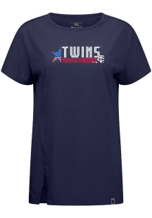Levelwear Minnesota Twins Womens Navy Blue Influx Americana Short Sleeve T-Shirt