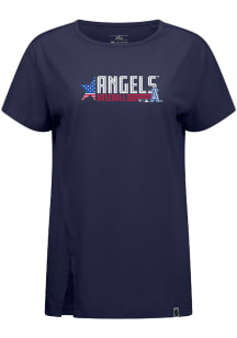 Levelwear Los Angeles Angels Womens Navy Blue Influx Americana Short Sleeve T-Shirt