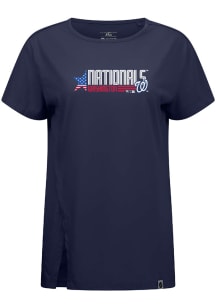 Levelwear Washington Nationals Womens Navy Blue Influx Americana Short Sleeve T-Shirt