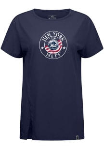 Levelwear New York Mets Womens Navy Blue Influx Americana Circle Short Sleeve T-Shirt