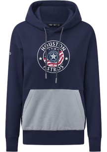 Levelwear Houston Astros Womens Navy Blue Bonfire Americana Hooded Sweatshirt