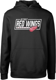 Levelwear Detroit Red Wings Youth Black Podium Jr Long Sleeve Hoodie