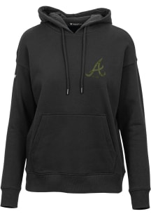 Levelwear Atlanta Braves Womens Black Adorn Digital Camo Hooded Sweatshirt