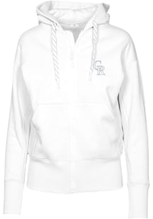 Levelwear Colorado Rockies Womens White Gardinia Hooded Sweatshirt