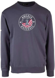 Levelwear Los Angeles Angels Mens Navy Blue Zane Americana Long Sleeve Crew Sweatshirt