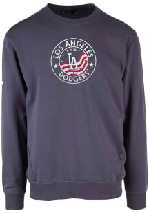 Levelwear Los Angeles Dodgers Mens Navy Blue Zane Americana Long Sleeve Crew Sweatshirt