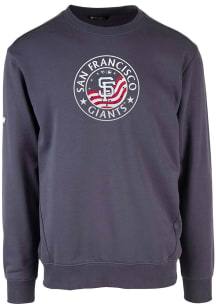 Levelwear San Francisco Giants Mens Navy Blue Zane Americana Long Sleeve Crew Sweatshirt