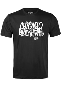 Levelwear Chicago Blackhawks Youth Black Richmond Jr Short Sleeve T-Shirt