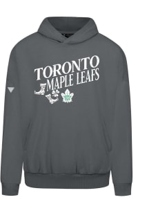 Levelwear Toronto Maple Leafs Mens Grey Contact Boots St Patrick's Day Long Sleeve Hoodie
