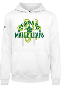 Levelwear Toronto Maple Leafs Mens White Podium Shamrock St Patrick's Day Long Sleeve Hoodie