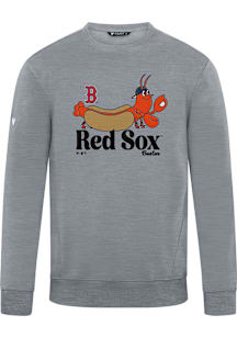 Levelwear Boston Red Sox Mens Grey Zane Ball Park Food Long Sleeve Crew Sweatshirt