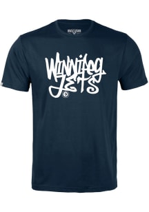 Levelwear Winnipeg Jets Youth Navy Blue Richmond Jr Short Sleeve T-Shirt