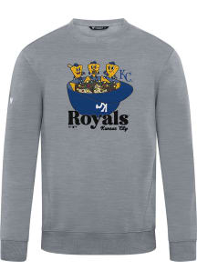 Levelwear Kansas City Royals Mens Grey Zane Ball Park Food Long Sleeve Crew Sweatshirt