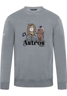 Levelwear Houston Astros Mens Grey Zane Ball Park Food Long Sleeve Crew Sweatshirt