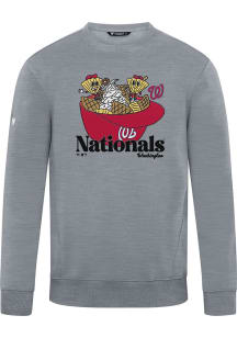 Levelwear Washington Nationals Mens Grey Zane Ball Park Food Long Sleeve Crew Sweatshirt