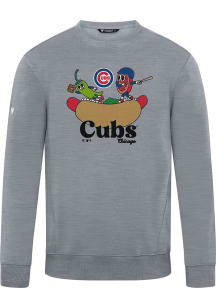 Levelwear Chicago Cubs Mens Grey Zane Ball Park Food Long Sleeve Crew Sweatshirt