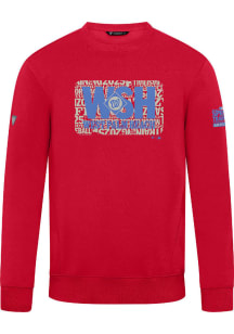 Levelwear Washington Nationals Mens Red Zane Grapefruit League Box Long Sleeve Crew Sweatshirt