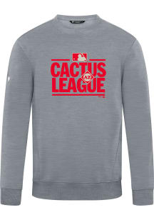 Levelwear Texas Rangers Mens Grey Zane Cactus League Full Front Long Sleeve Crew Sweatshirt