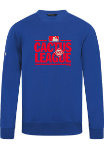 Levelwear Texas Rangers Mens Blue Zane Cactus League Full Front Long Sleeve Crew Sweatshirt