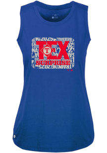 Levelwear Texas Rangers Womens Blue Macy Cactus League Box Tank Top
