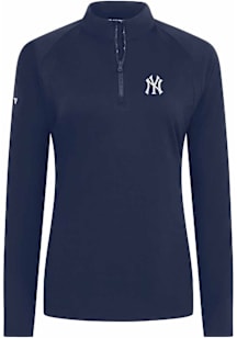 Levelwear New York Yankees Womens Navy Blue Flex Insignia Qtr Zip Pullover