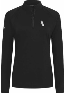 Levelwear Chicago White Sox Womens Black Flex Insignia Qtr Zip Pullover