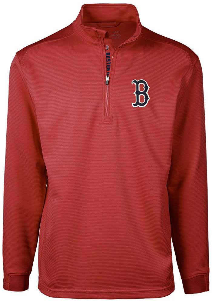 Levelwear Boston Red Sox Red Austin Long Sleeve 1/4 Zip Pullover, Red, 98% Polyester / 2% SPANDEX, Size S, Rally House