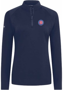 Levelwear Chicago Cubs Womens Navy Blue Flex Insignia Qtr Zip Pullover